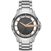 Armani Exchange Men’s Quartz Silver Stainless Steel Grey Skeleton Dial 46mm Watch AX2199